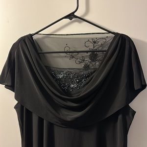 Beaded Scoop-Neck & Back Sheath Dress